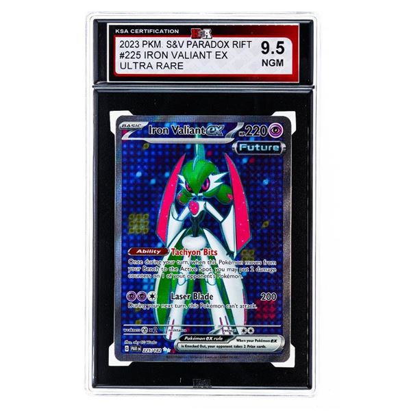 2023 PKM. S&V PARADOX RIFT #225 Iron Valiant EX Ultra Rare KSA 9.5 NGM (srr)