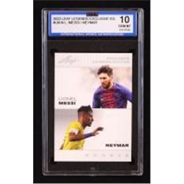 Lionel Messi / Neymar 2022 Leaf Special Release Exclusive Legends Edition Double #LMN (ISA 10)Lionel