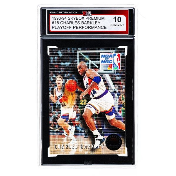 (OR)1993 -94 SKYBOX PREMIUM #18 Charles Barkley -Playoff Performanmce KSA 10 Mint