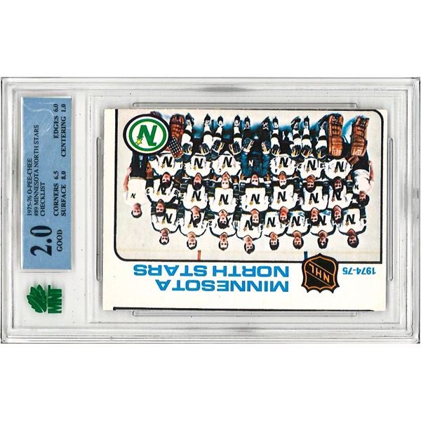 SR -  1975-76 O-Pee-Chee Minnesota North Stars Team #363 Graded 2 MNT