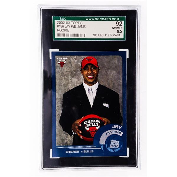 Jay Williams #186 [Rookie] 2002 Topps graded 8.5