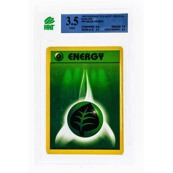 E - 1999-200 Base Set Grass Energy 99/102 Pokemon Card MNT 3.5