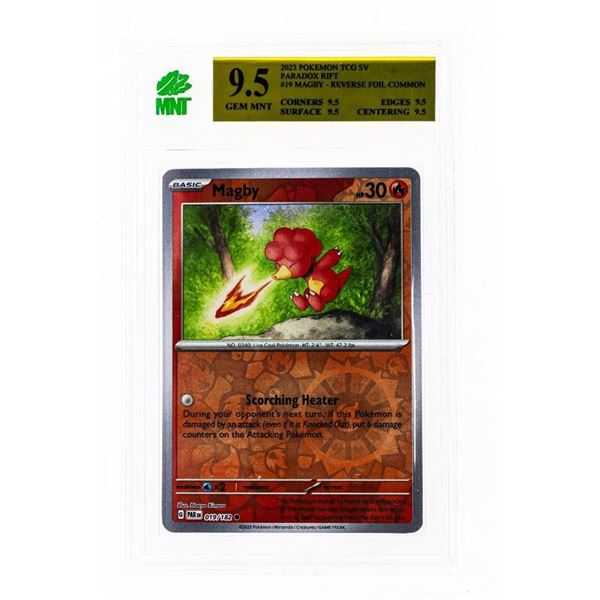SG - Magby 019/182 Reverse Holo SV04: Paradox Rift Pokemon MNT 9.5