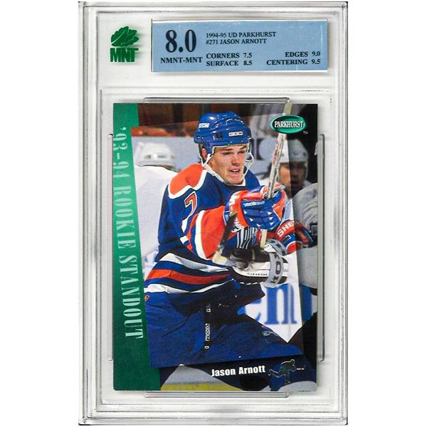 MR - Jason Arnott 1994-95 Rookie Standout Parkhurst #271 Edmonton Oilers Graded 8