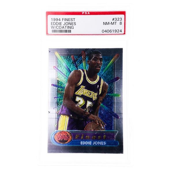 1994-95 Topps Finest Eddie Jones Rookie Card RC #323 PSA 8 NM-MT Lakers