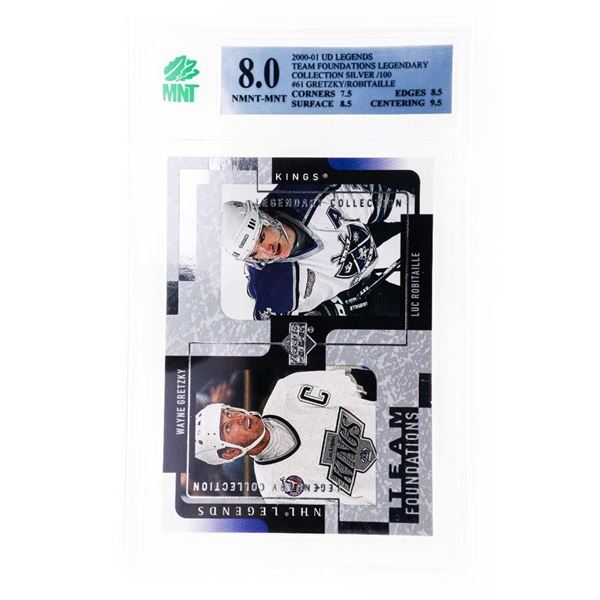 2000-01 UD LEGENDS Team Foundations Legendary Collection Silver /100  #61 Gretzky Robitaille MNT 8.0