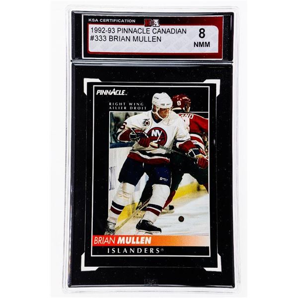 MI - Brian Mullen #333 1992-1993 Pinnacle Canadian - KSA Graded 8