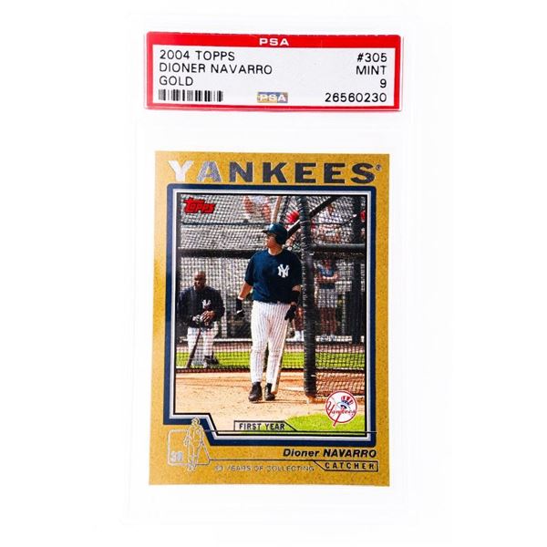 2004 TOPPS #305 DIONER NAVARRO Gold PSA Mint 9