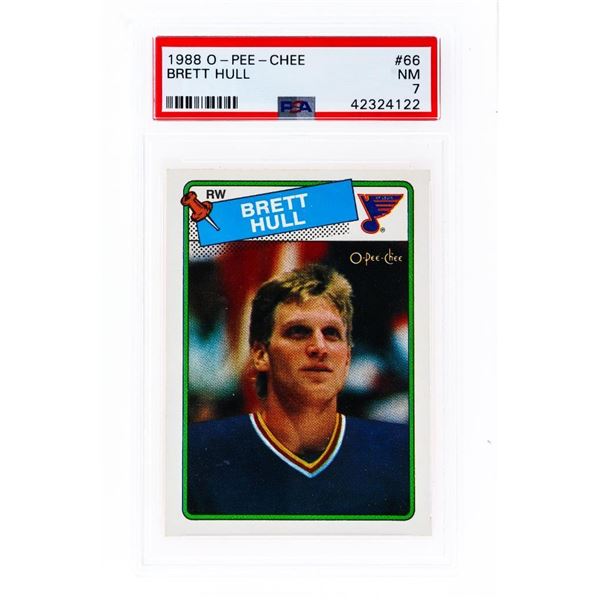 1988 OPC #66 Brett Hull PSA NM7