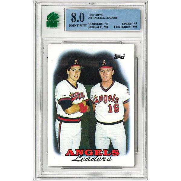 SG -  1988 Topps Angels Leaders - Wally Joyner/Jack Howell California Angels #381 Graded 8 MNT