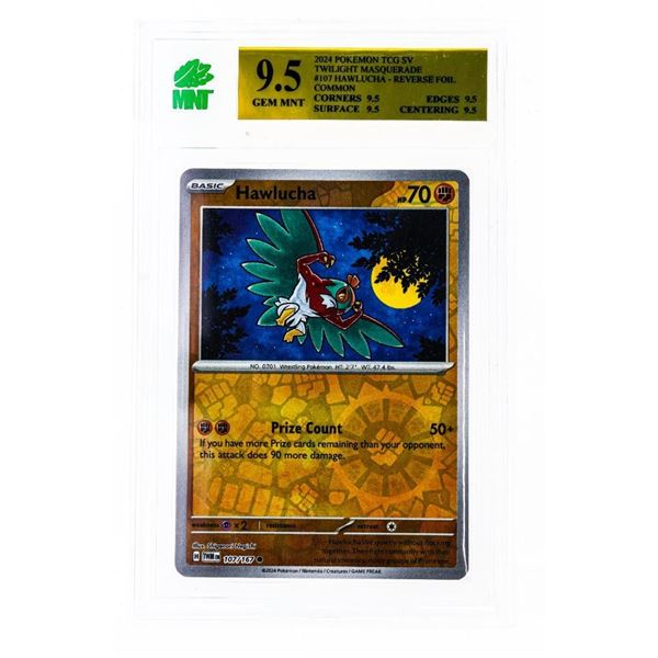 SG - MNT 9.5 Hawlucha Reverse Holo 2024 Pokemon Twilight Masquerade TWM