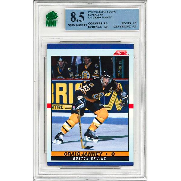 MR - 1990-91 Score Young Superstars Craig Janney Boston Bruins #30 GRADED 8.5 MNT