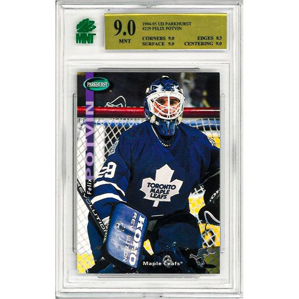 OE - 1994-95 Parkhurst #229 Felix Potvin Toronto Maple Leafs Hockey Card #229 Graded 9