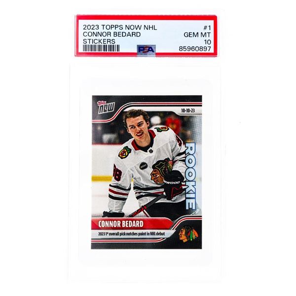 2023 TOPPS NOW NHL "CONNOR BEDARD Stickers  #1 GEM MT 10 PS (ek)A
