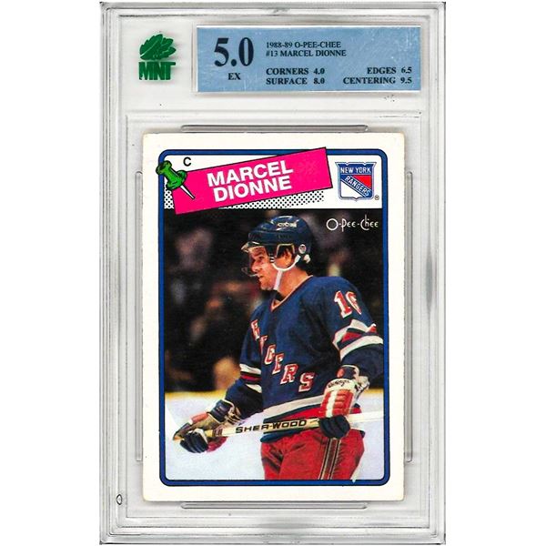 G - 1988-89 O-Pee-Chee #13 Marcel Dionne Graded 5 MNT