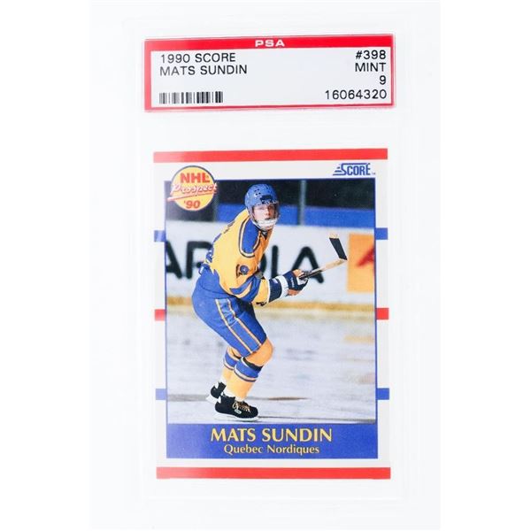 1990 Score Mats Sundin #398 Rookie Card Mint 9 PSA
