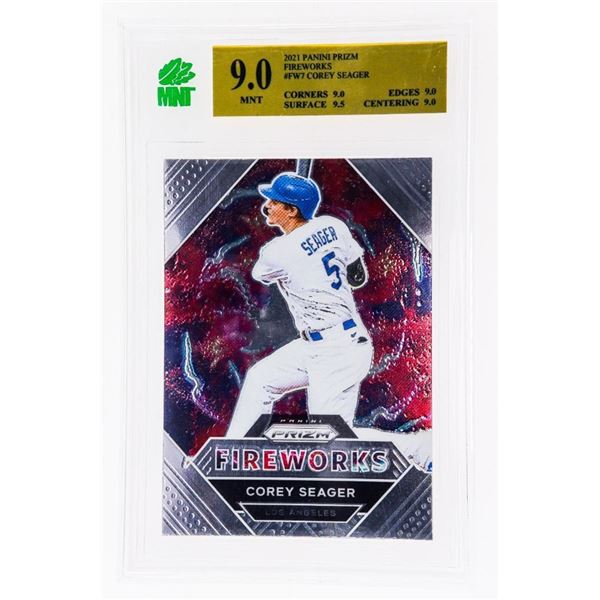 OR - 2021 Panini Prizm Baseball Corey Seager Fireworks Insert FW7 - MNT 9
