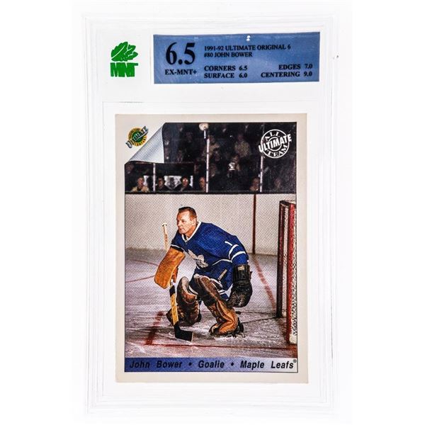 EE - John Bower #80 1991-1992 Ultimate Original 6 - MNT 6.5
