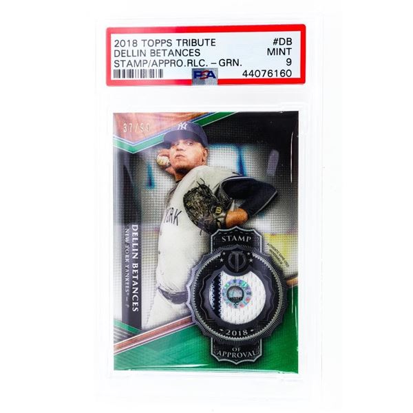 2018 TOPPS TRIBUTE #DB Dellin Betances STAMP/APPRO>RLC.-GRN. PSA Mint 9