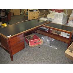 Cherry L-shape Inlay Exec Lawyers Desk