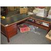 Image 1 : Cherry L-shape Inlay Exec Lawyers Desk