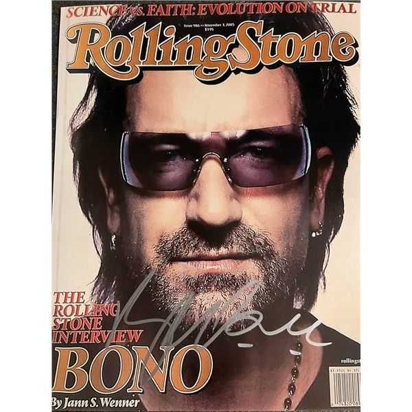 U2 Bono signed Rolling Stone magazine cover photo. GFA Authenticated