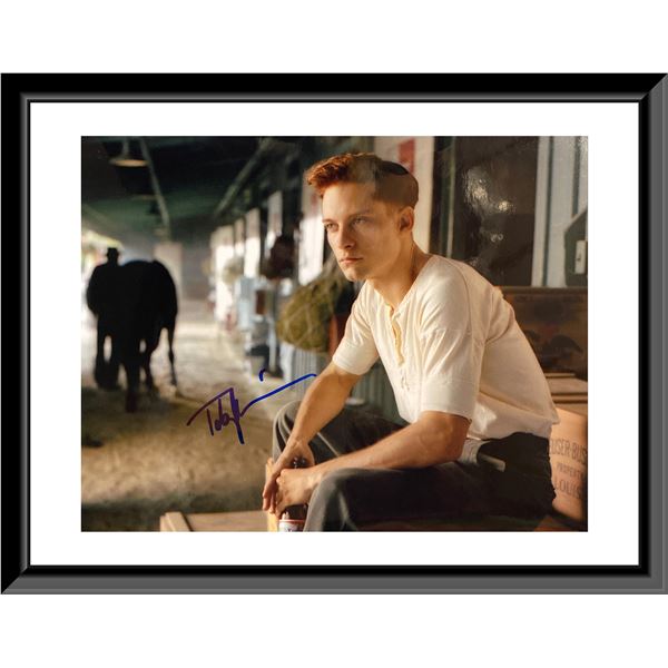 Seabiscuit signed movie photo autographed by Tobey Maguire. 8X10 Inches