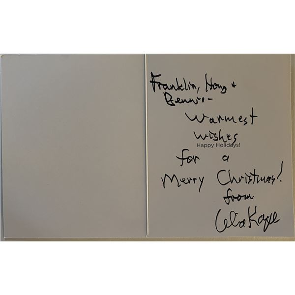 Celia Kaye signed Christmas card
