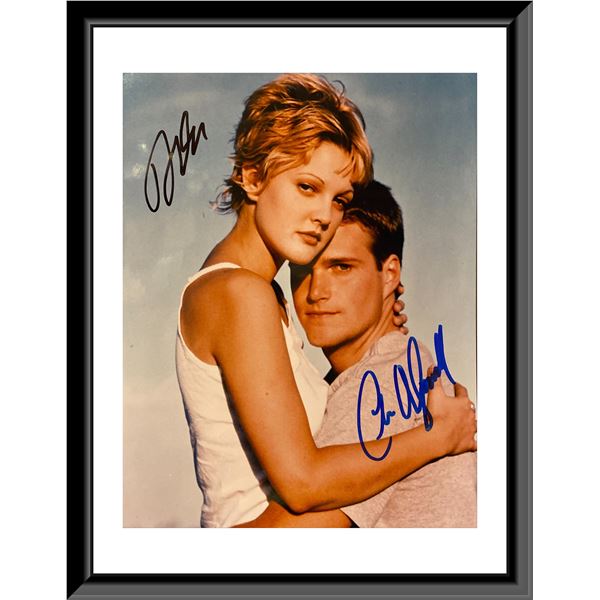 Mad Love signed movie photo autographed by Drew Barrymore and Chris O'Donnell. 8X10 Inches