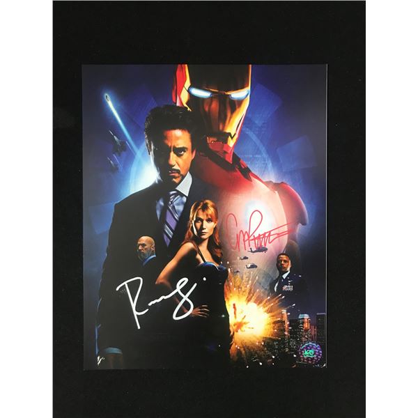 ROBERT DOWNEY JR. & GWENYTH PALTROW SIGNED  IRON MAN  8X10 PHOTO (KB AUTHENTICS COA)