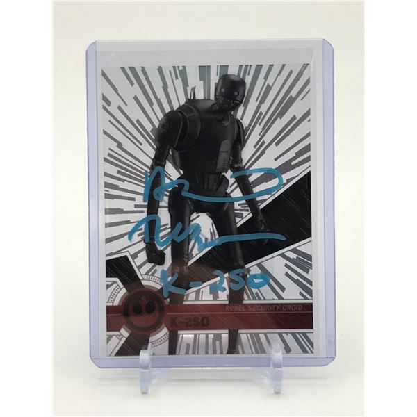 ALAN TUDYK SIGNED STAR WARS "K-2s0" TOPPS TRADING CARD (WWOC COA)