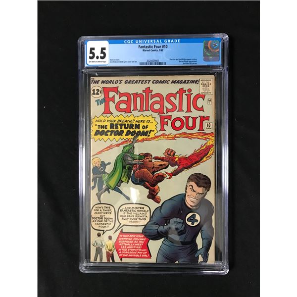 MARVEL COMICS NO.10 FANTASTIC FOUR CGC GRADED 5.5