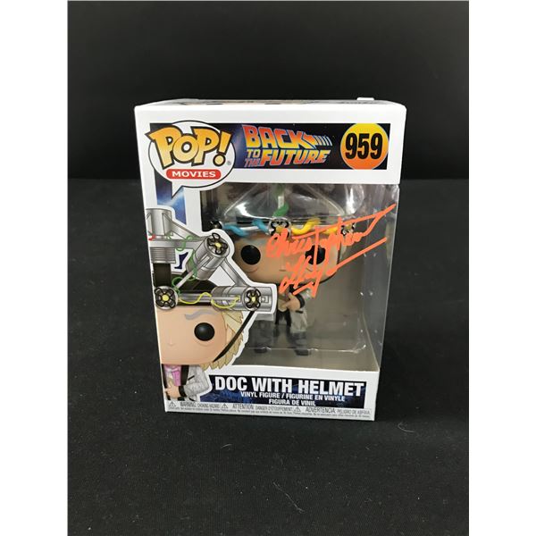 CHRISTOPHER LLOYD SIGNED "DOC WITH HELMET" FUNKO POP! (WWOC COA)