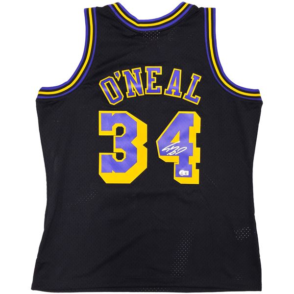 1996-97 SHAQUILLE O'NEAL SIGNED L.A.LAKERS HARDWOOD CLASSICS JERSEY (BECKETT COA)
