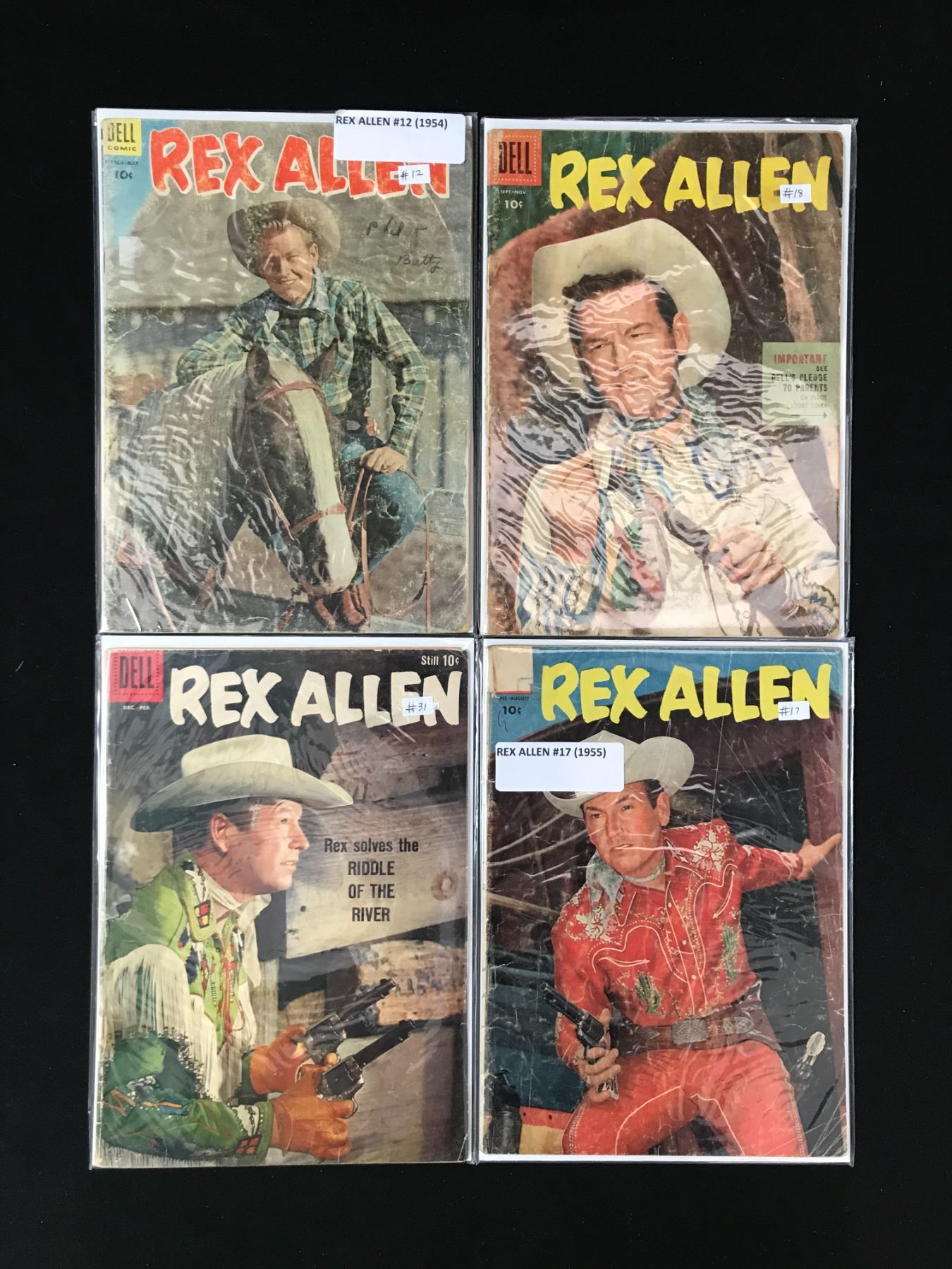 LOT OF 4 REX ALLEN COMICS (DELL COMICS)