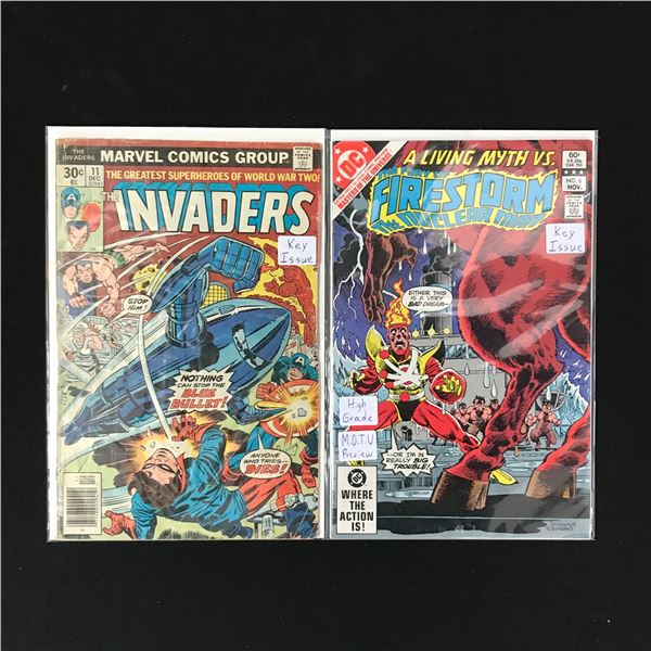 LOT OF 2 COMICS: INVADERS #11 AND FIRESTORM #6 KEY ISSUES (MARVEL AND DC)