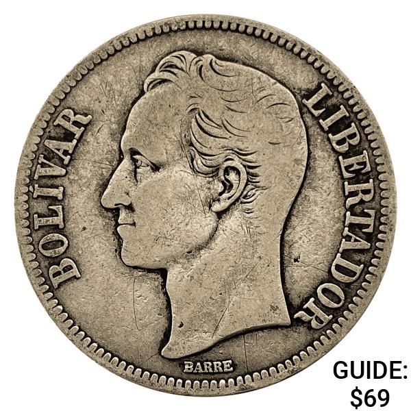 1935 Venezuela Silver 5 Bolivares