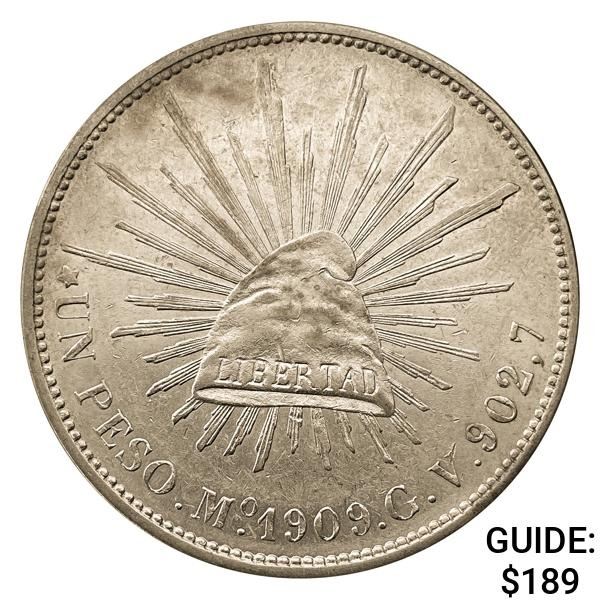 1909Mo GV Mexico Silver Peso