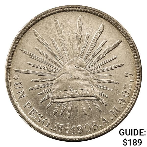 1908Mo AM Mexico Silver Peso