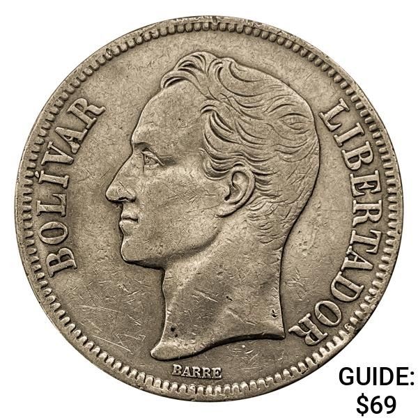 1926 Venezuela Silver 5 Bolivares