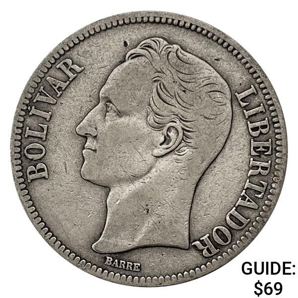 1935 Venezuela Silver 5 Bolivares