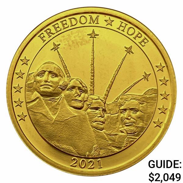 2021 East Carribean 1/4oz Gold $25 Mt. Rushmore