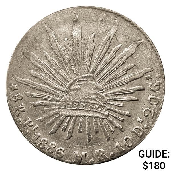 1886Pi MR Mexico Silver 8 Reales