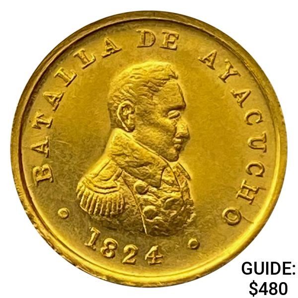 1824-1924 Peru .07oz Gold Medal-Battle of Ayacucho