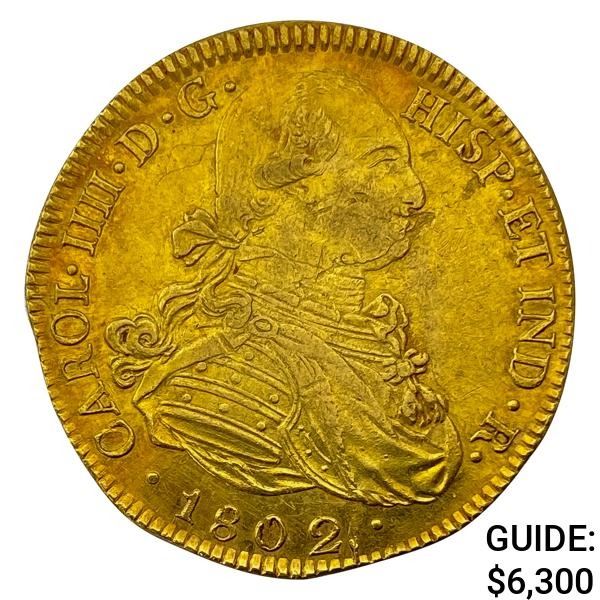 1802P JF Bolivia .7615oz Gold 8 Escudos