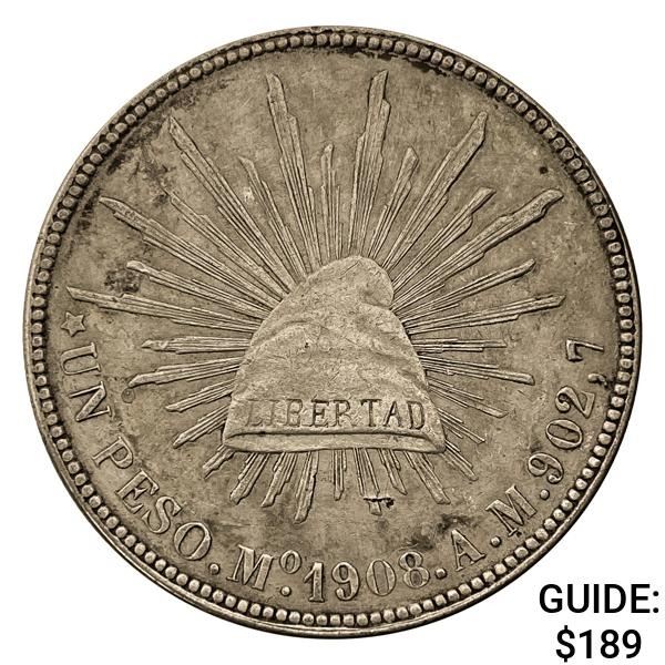 1908Mo AM Mexico Silver Peso