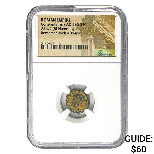 Roman Constantinian cAD 33-340 AE3/4 BI Nummus