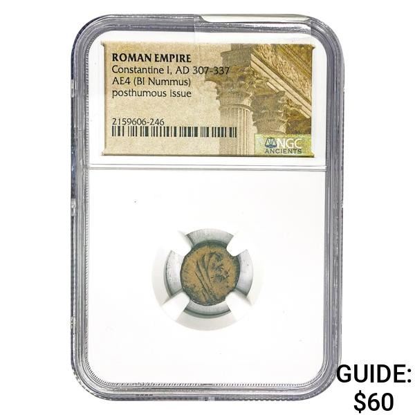 Roman Constantine I, AD 307-337 AE4 BI Nummus