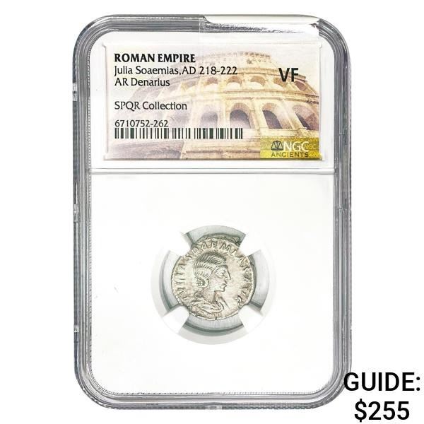 Roman Julia Soaemias, AD 218-222 Silver Denarius