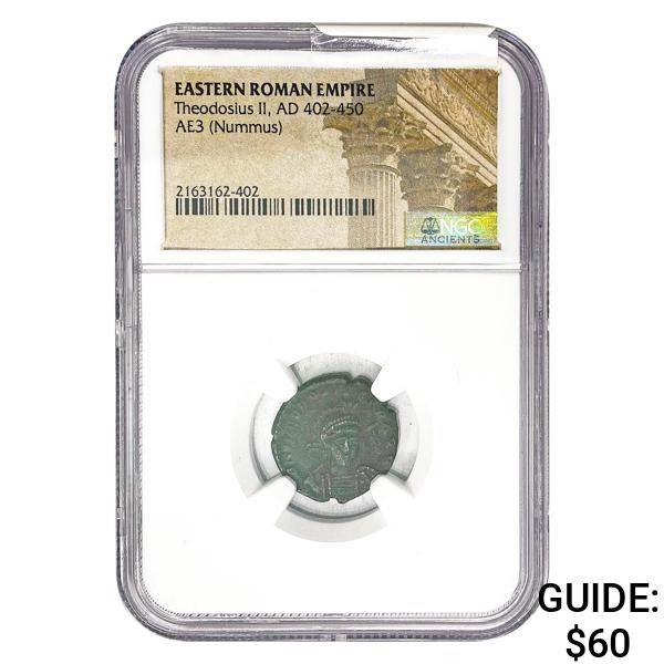 East Roman Theodosius II, AD 402-450 AE3 Nummus
